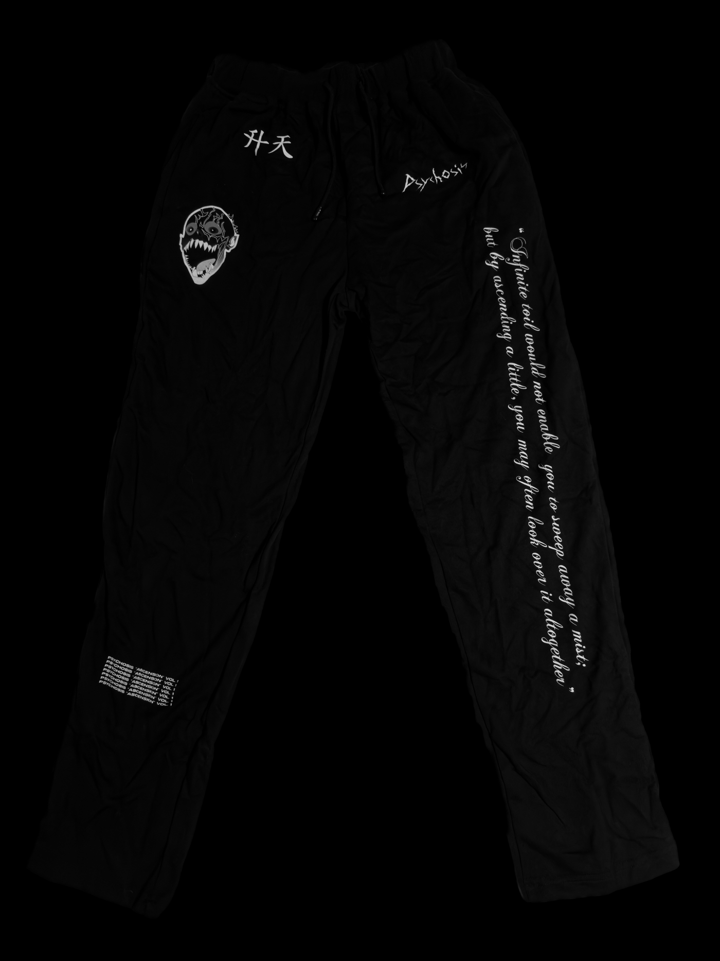 "Ascension" Cuffless Joggers in Black