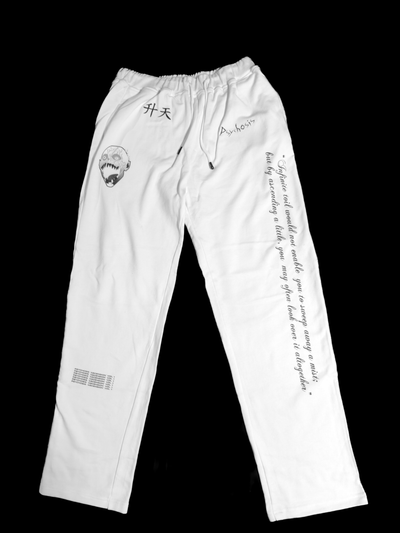 "Ascension" Cuffless Joggers in White